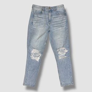 American Eagle Outfitters Distressed Mom Blue Jeans